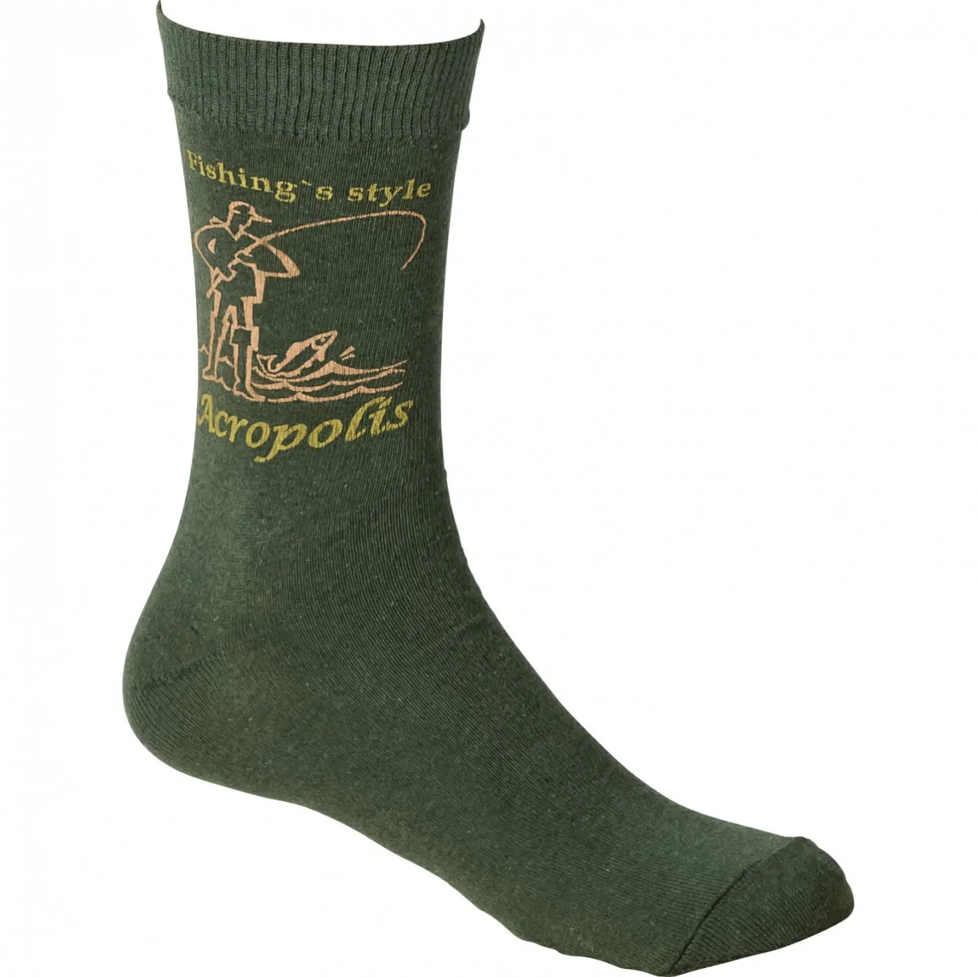 Sale Acropolis Fishing's Style Socks Unisex (Oliv/Grün)