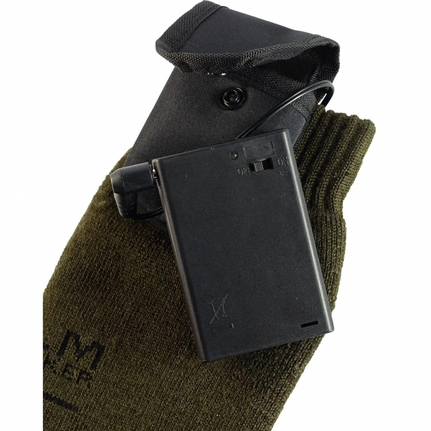 Almwalker Red Level Outdoor- & Angel-Socken|Beheizbare Bekleidung<Kniestrümpfe Feuerland Unisex, beheizbar (Oliv)