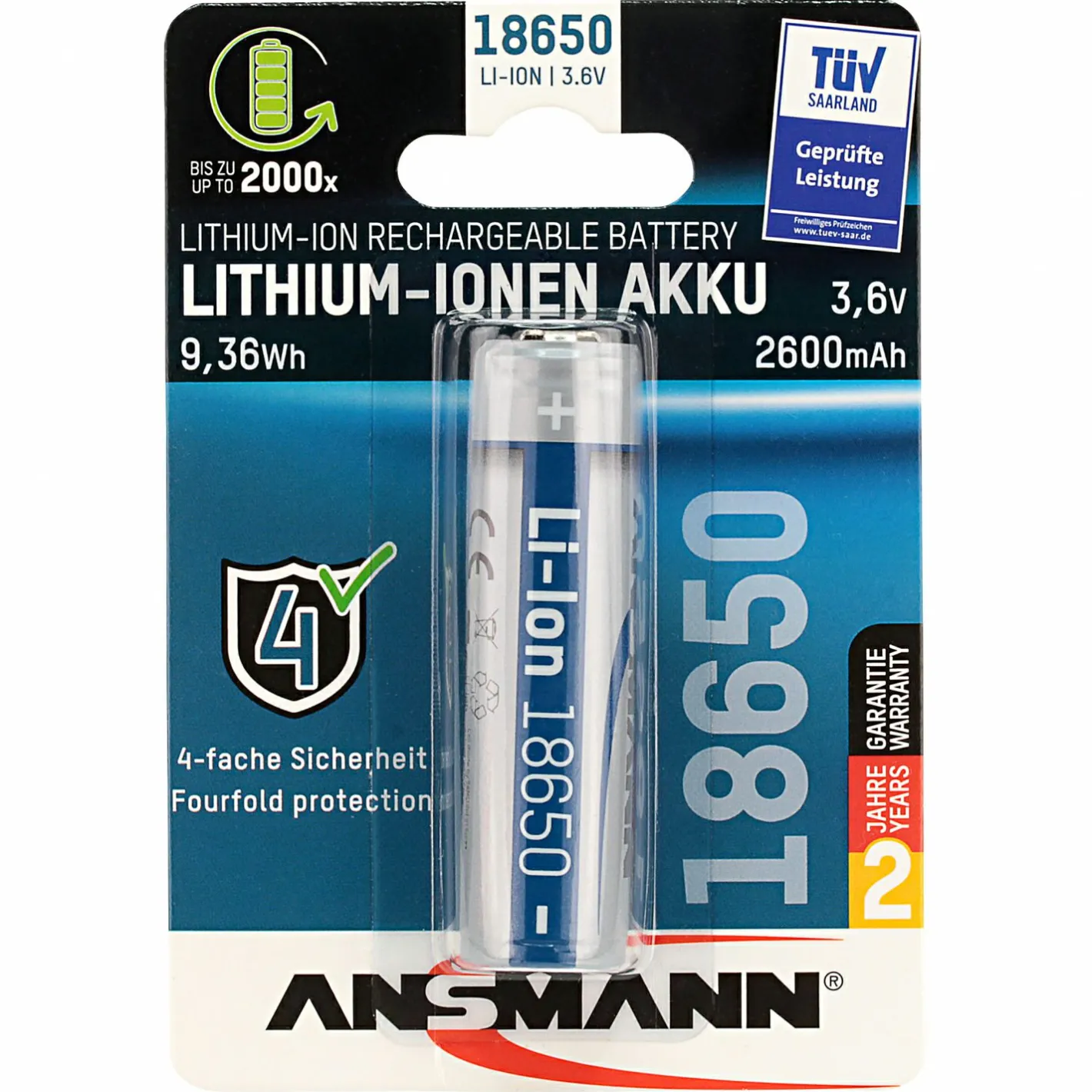 Ansmann Batterien & Akkus<Li-Ion-Akku (18650)