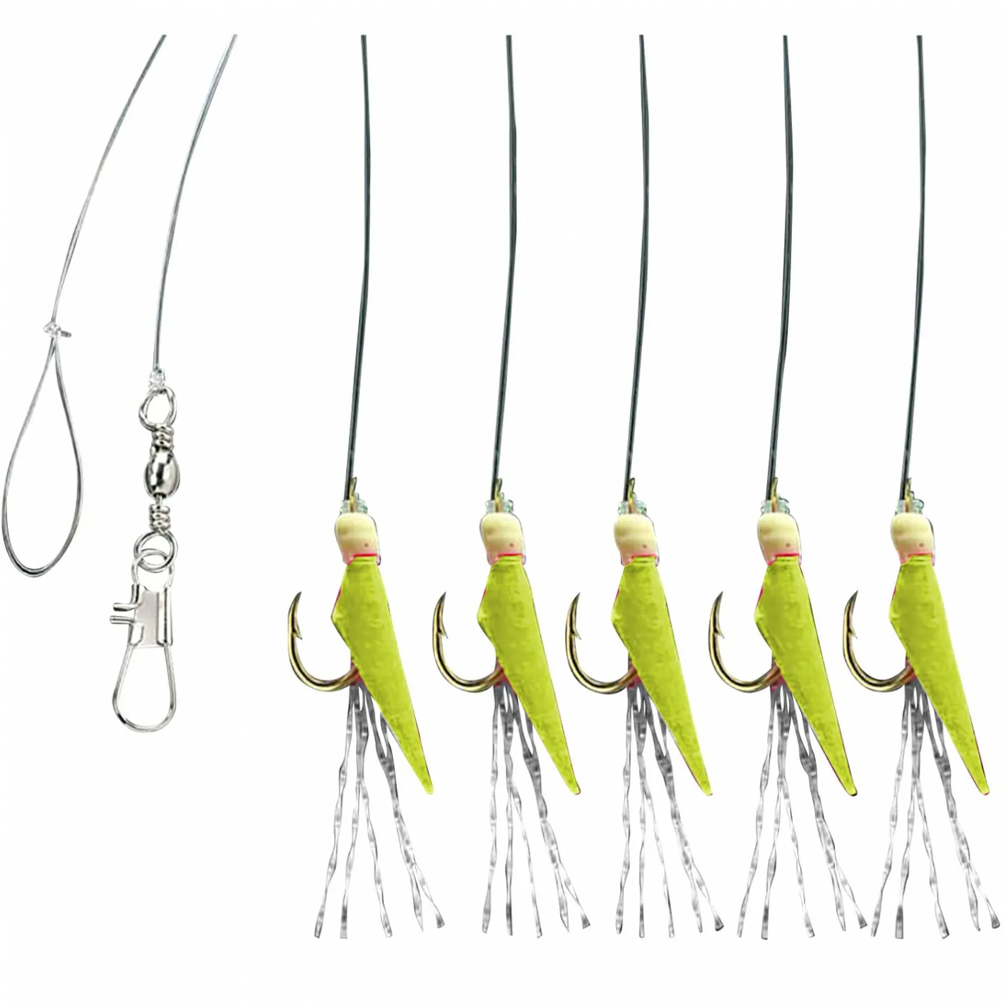 Online Aquantic Real Skin Vorfach Rig 5 (Chartreuse)