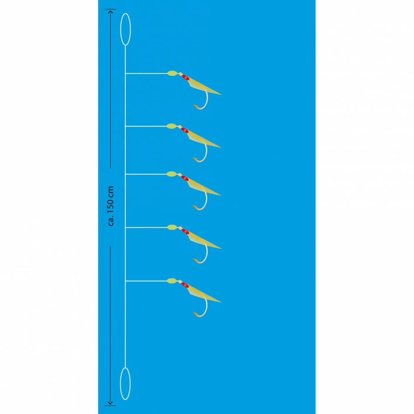 Online Aquantic Real Skin Vorfach Rig 5 (Chartreuse)
