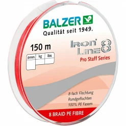 Balzer Raubfischschnüre|Raubfischschnüre<Angelschnur Iron Line 8 Pro Staff (rot, 150 m)