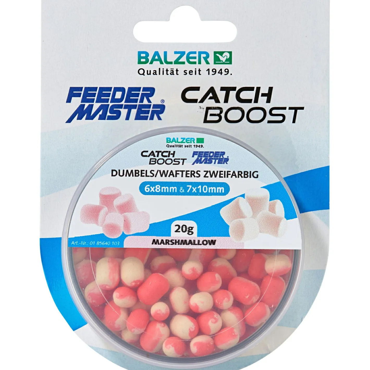 Balzer Karpfenfutter·Boilies & Popup Boilies|Friedfischangeln-Zubehör<Zweifarbige Dumbells Wafter (Marshmellow)