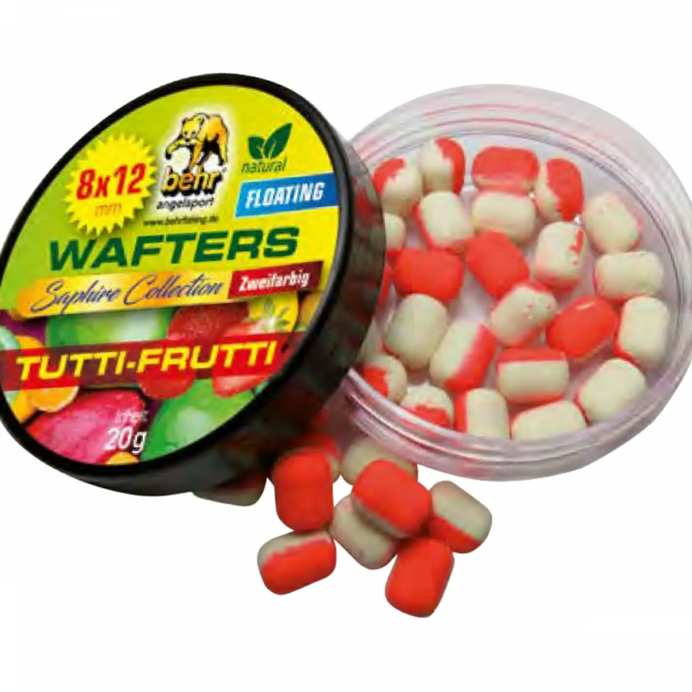 Behr Karpfenfutter·Boilies & Popup Boilies|Karpfenfutter<Bi-Color Floating Wafters Saphire Collection (Tutti-Frutti)