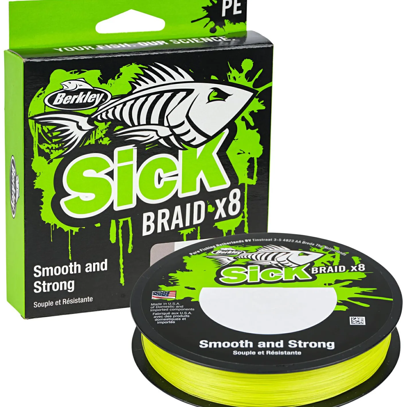 Berkley Geflochtene Schnüre<Angelschnur Sick Braid (150m, Hi-Viz Yellow)