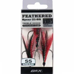 BKK Kunstköder-Zubehör<Feathered Spear 21-SS, rot/schwarz