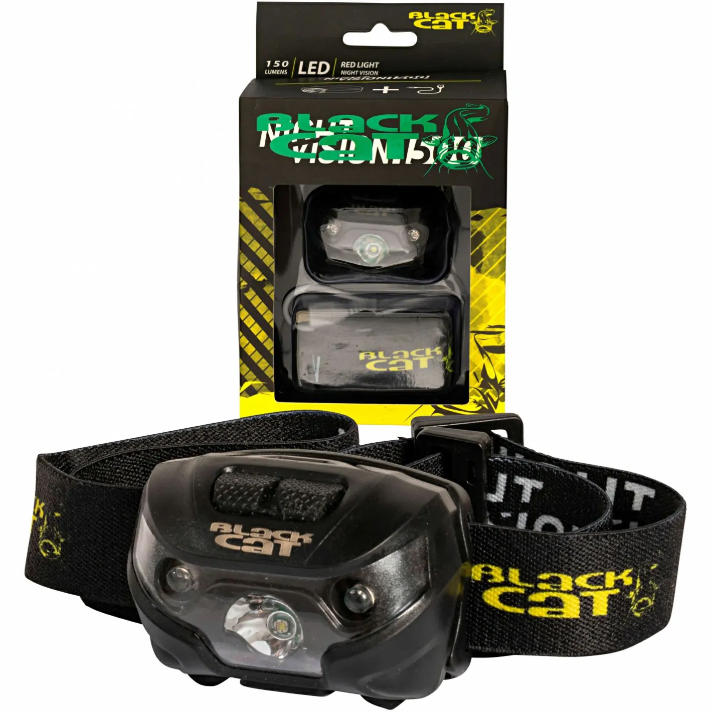 Hot Black Cat Kopflampe Night Vision 1500