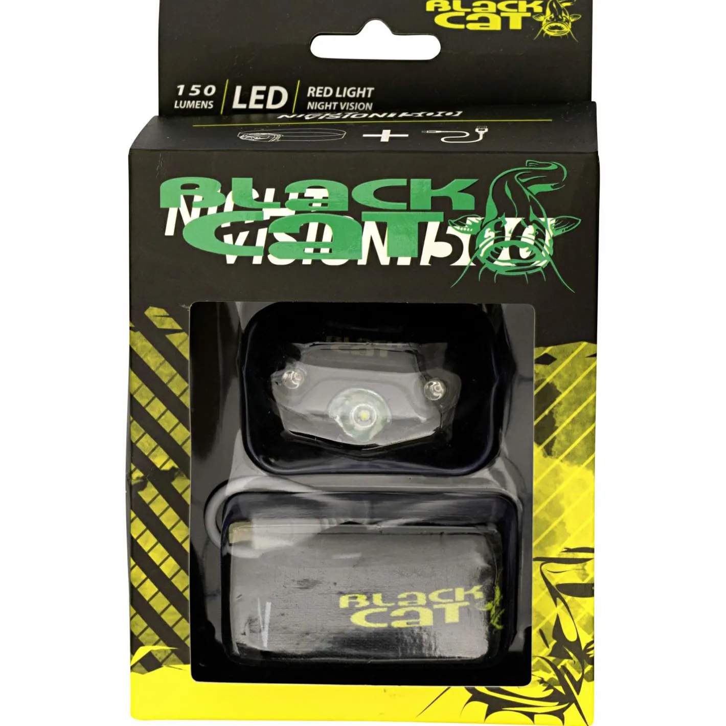Hot Black Cat Kopflampe Night Vision 1500