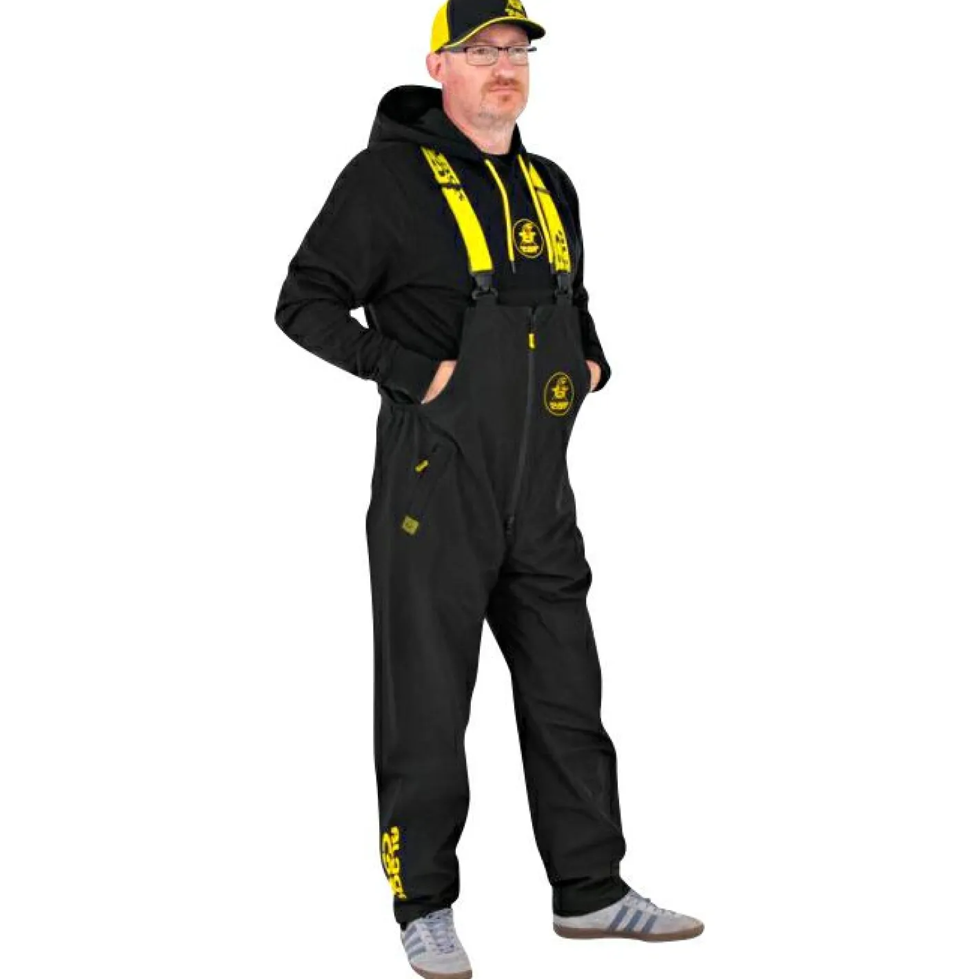 New Black Cat Waterproof Salopettes (Black/Yellow)