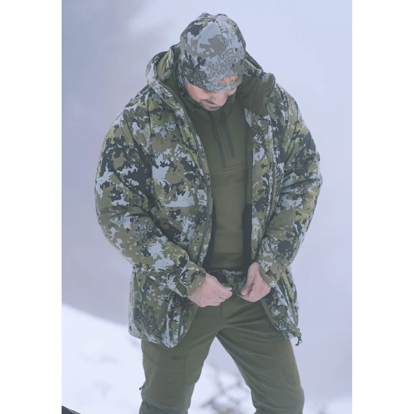 Blaser Angelpullover & -Strickjacken<Drain Halfzip Herren (Dunkel Oliv)