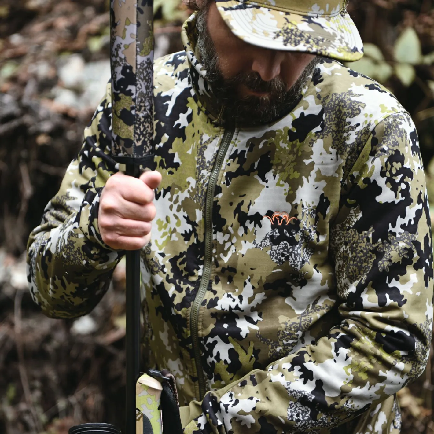 Sale Blaser Flash Midlayer Jacke Herren (Huntec Camouflage)