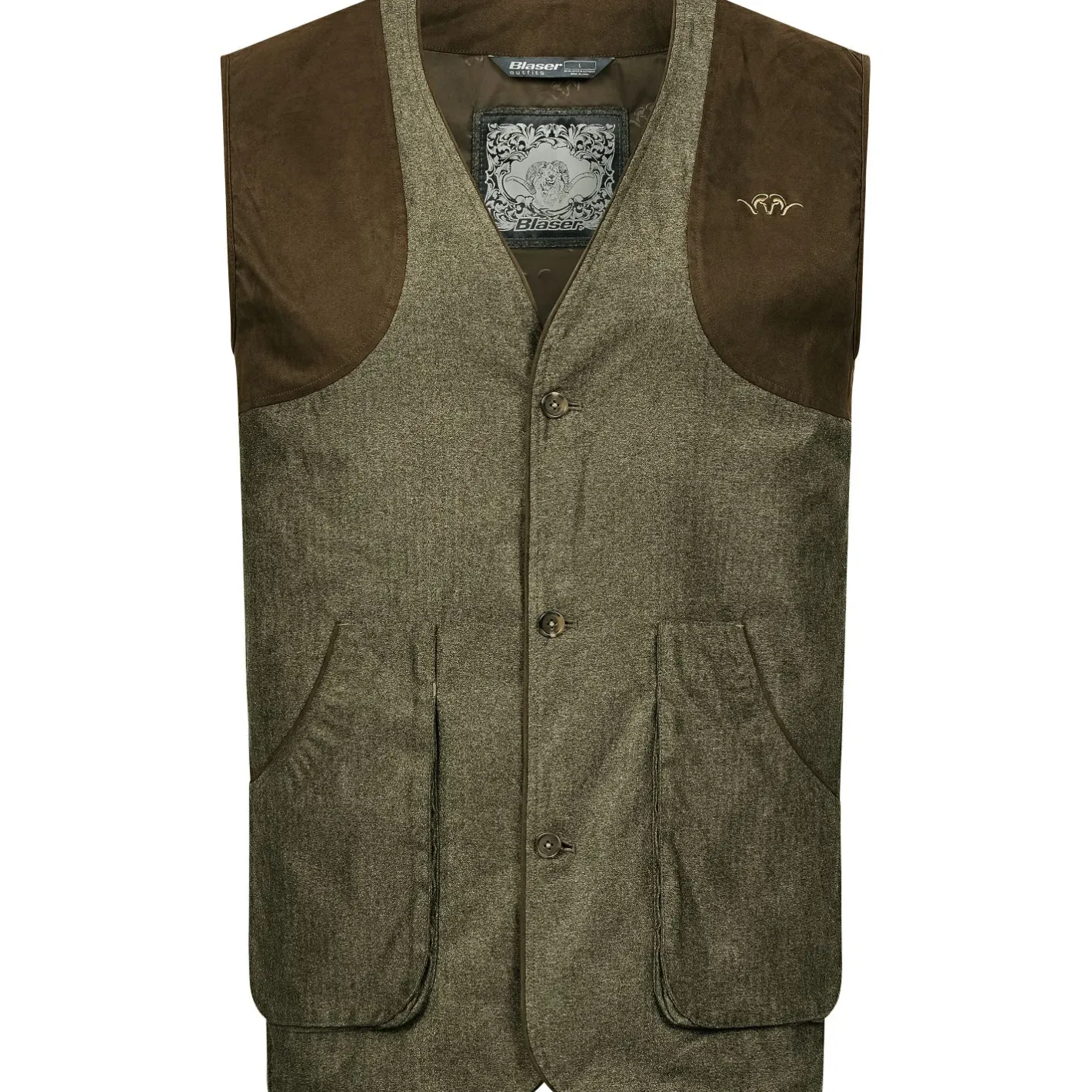 Sale Blaser Wing Weste Vintage Herren (Olive Mélange/Schwarz)