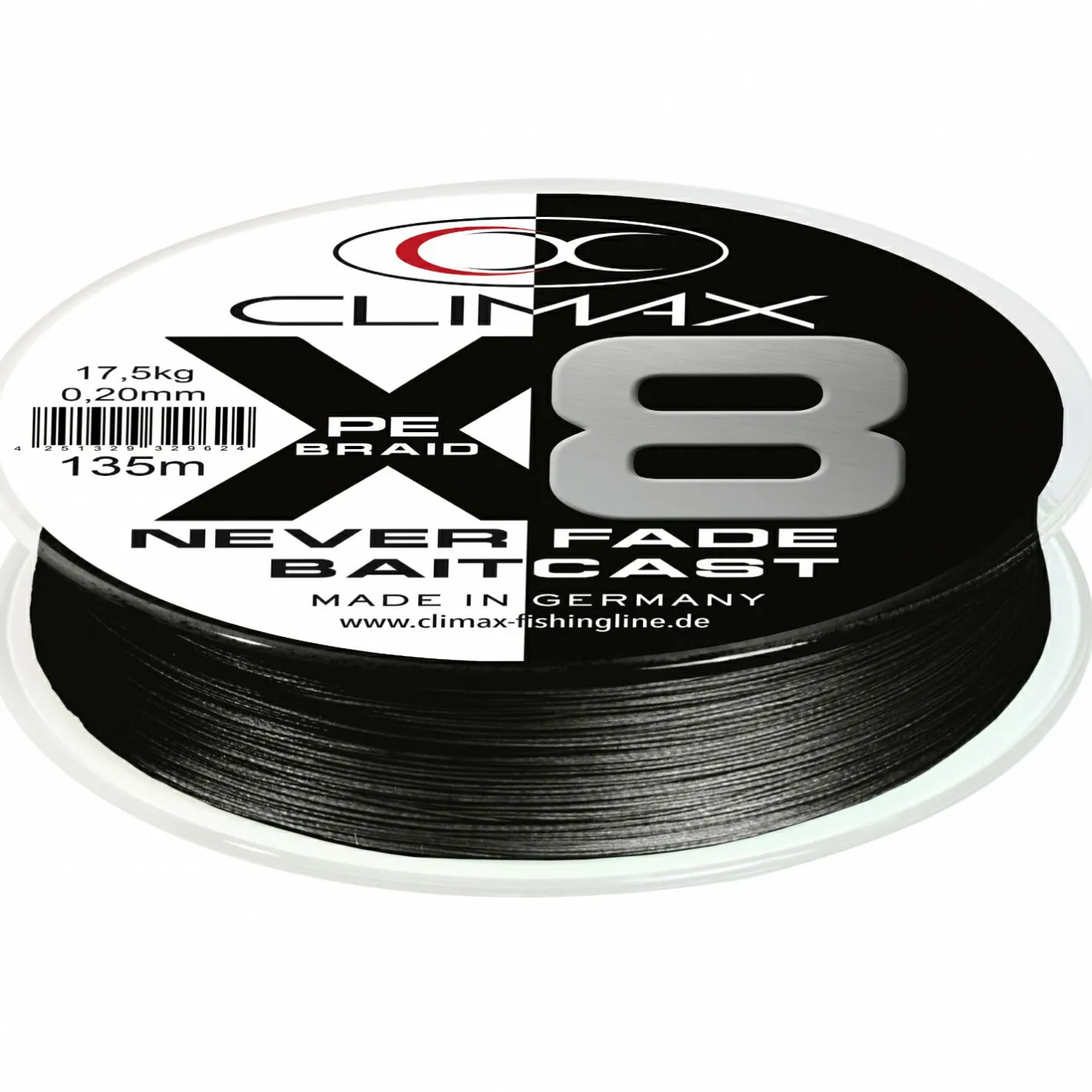 Climax Geflochtene Schnüre<PE X8 Neverfade Baidcast (schwarz)