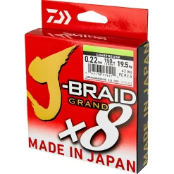 Daiwa Monofile Schnüre<Angelschnur J-Braid Grand X8 (chartreuse, 270 m)