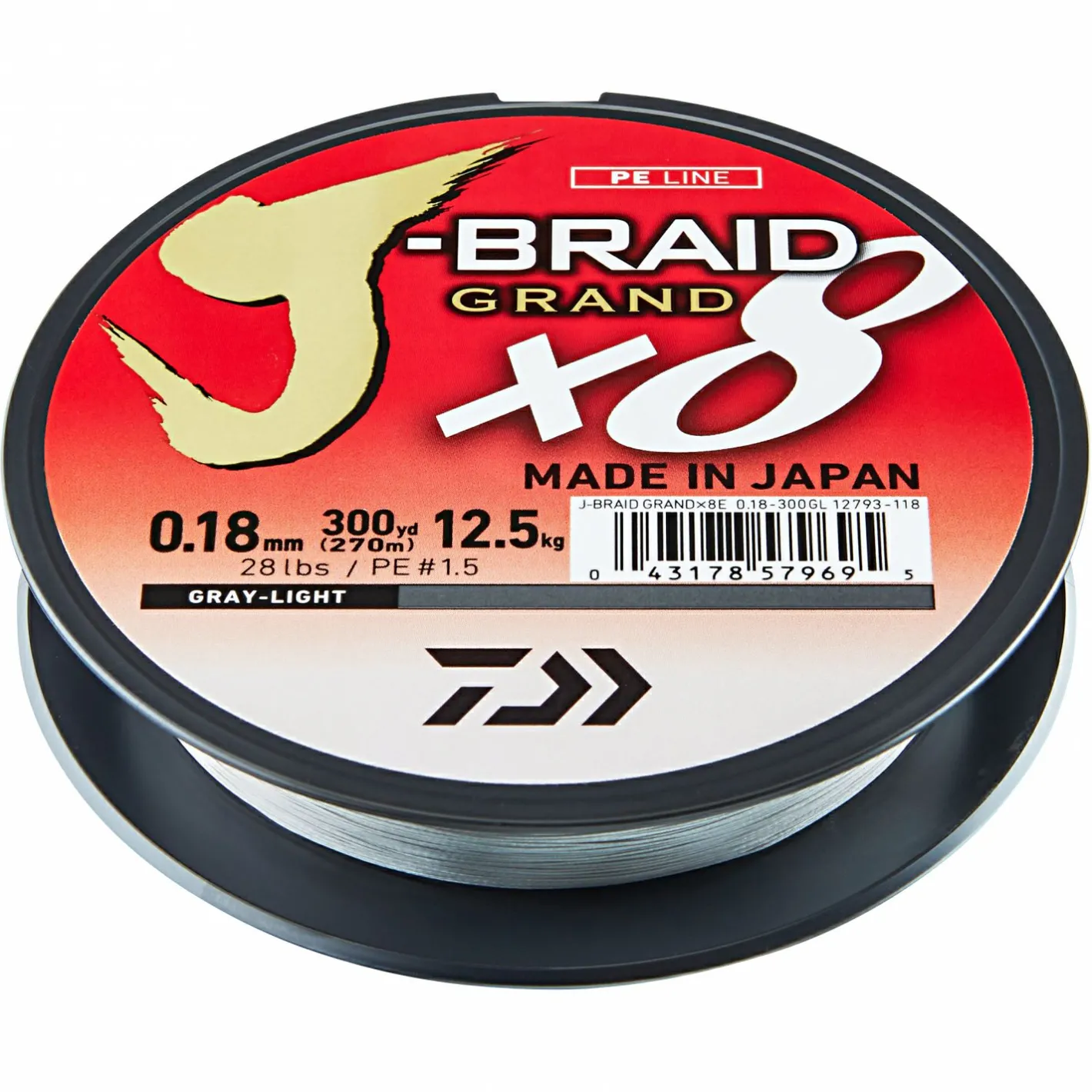 Daiwa Geflochtene Schnüre<Angelschnur J-Braid Grand X8 (hellgrau, 135 m)