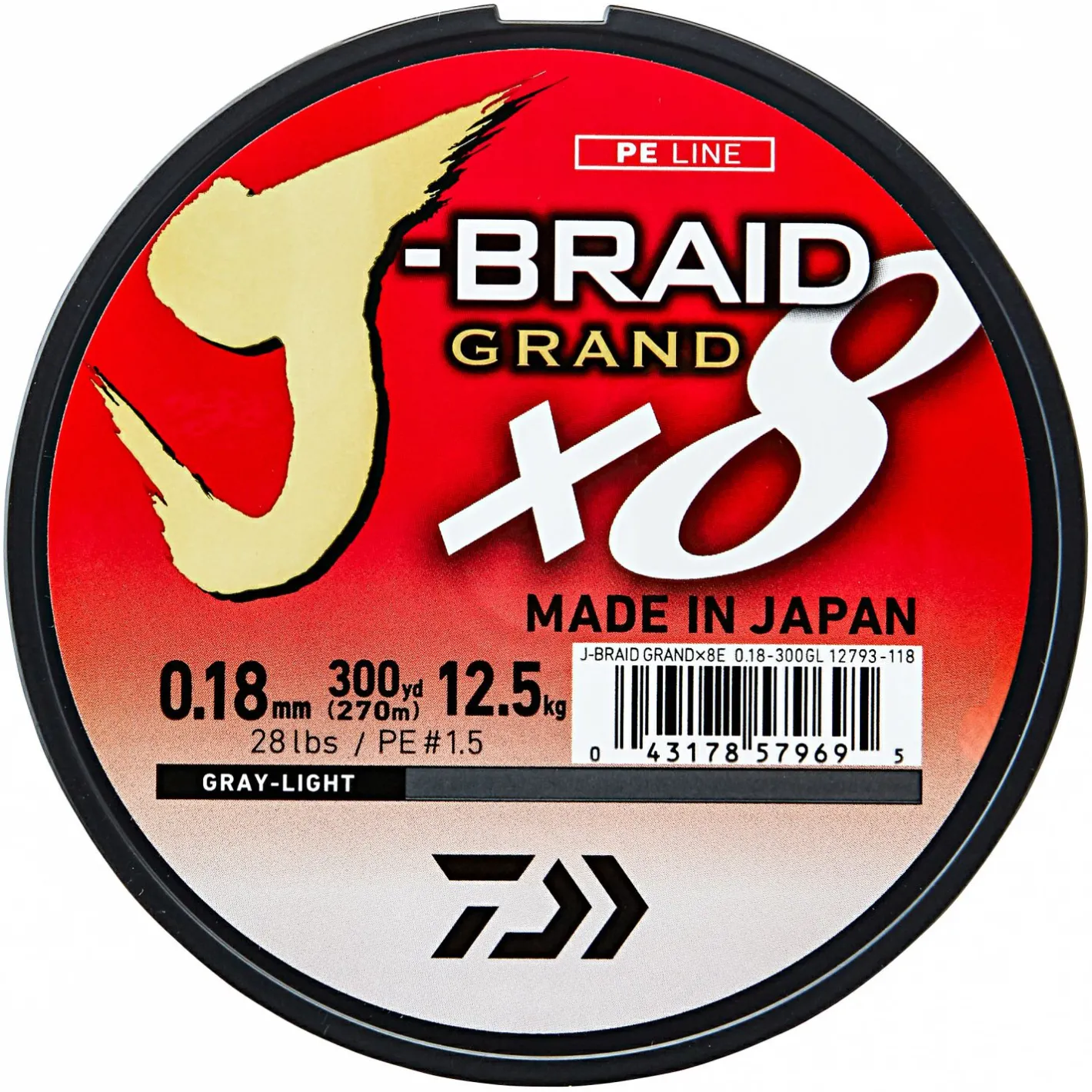 Daiwa Geflochtene Schnüre<Angelschnur J-Braid Grand X8 (hellgrau, 135 m)