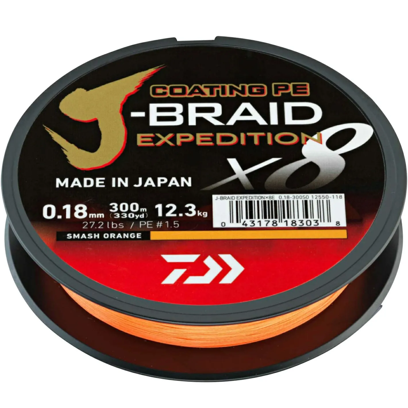 Daiwa Geflochtene Schnüre<J-Braid Expedition, smash orange - 150 m