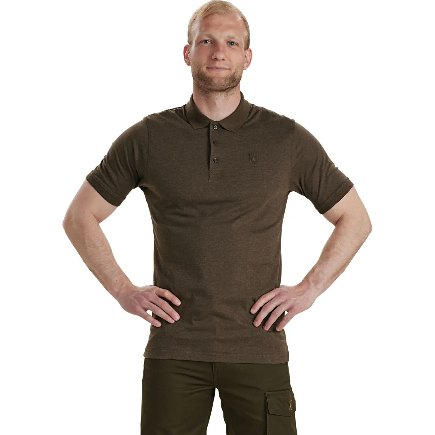 Deerhunter Angel-Poloshirts & Langarmshirts<Gunnar Polo Hemd Herren (Brown Leaf Melange)