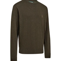 Sale Deerhunter Harrington Strickpullover Herren, mit Rundhalsausschnitt (Brown Melange)