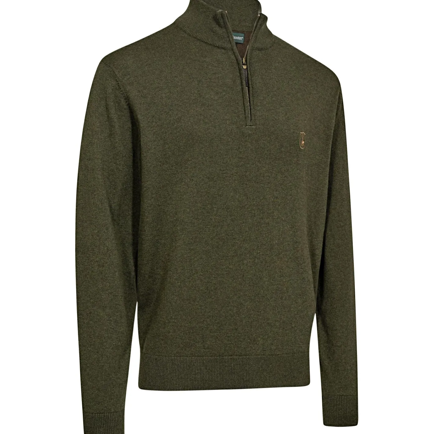 Deerhunter Angelpullover & -Strickjacken<Harrington ½-Zip Strickpullover Herren (Forest Ember Melange)