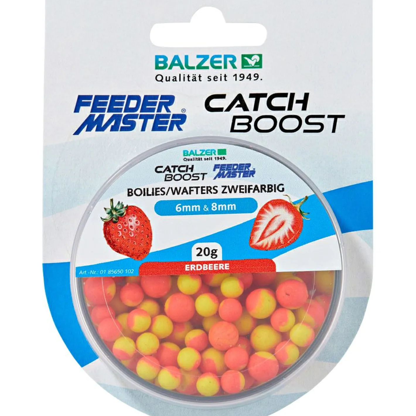 Best Feedermaster Zweifarbige Boilies (Erdbeere)