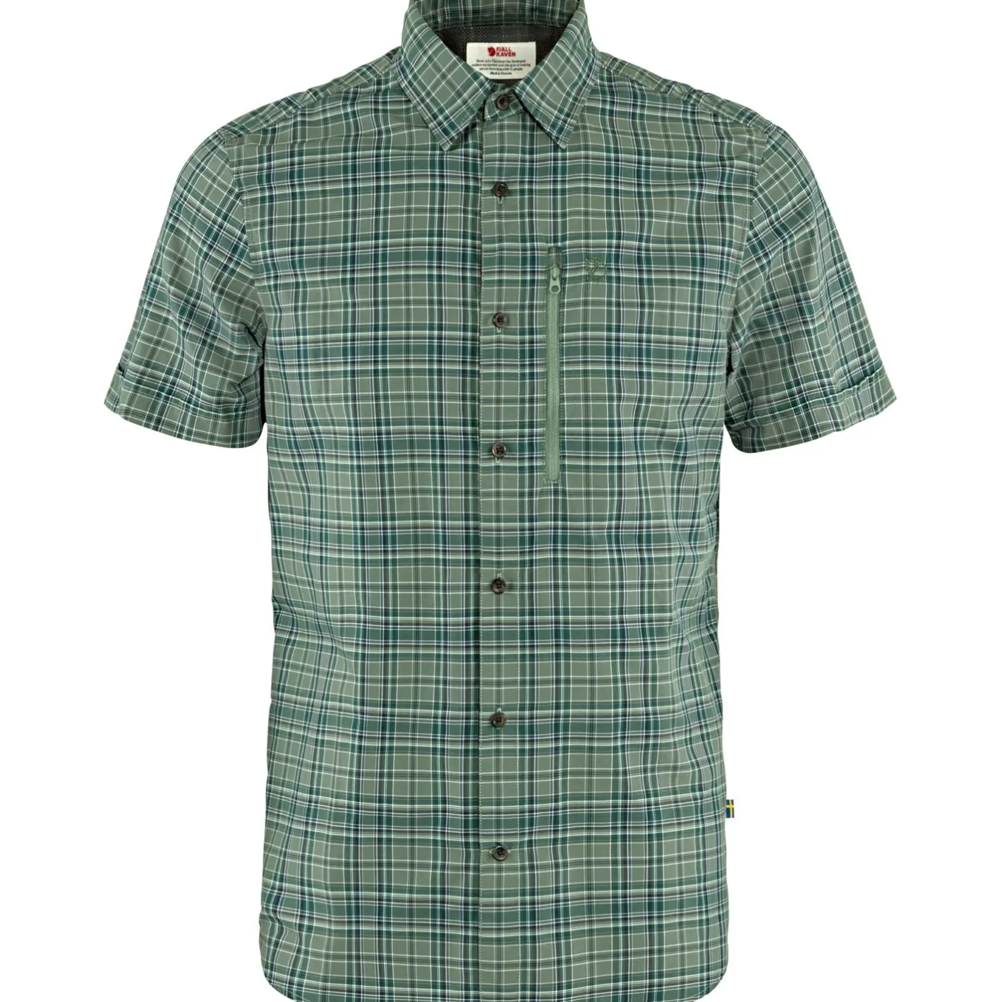 Clearance Fju00e4llru00e4ven Fjällräven Abisko Hike Shirt SS M Herren (Arctic Green/Patina Green)
