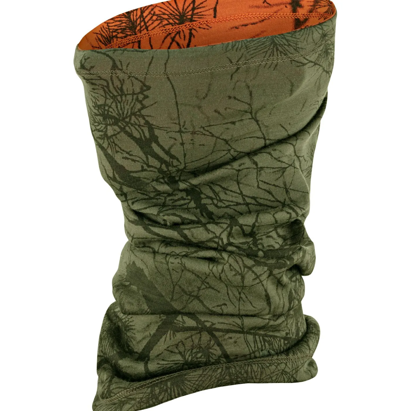 Fju00e4llru00e4ven Outdoor- & Angel-Schals<Fjällräven Lappland Neck Gaiter (Green Camo-Orange Multi Camo)