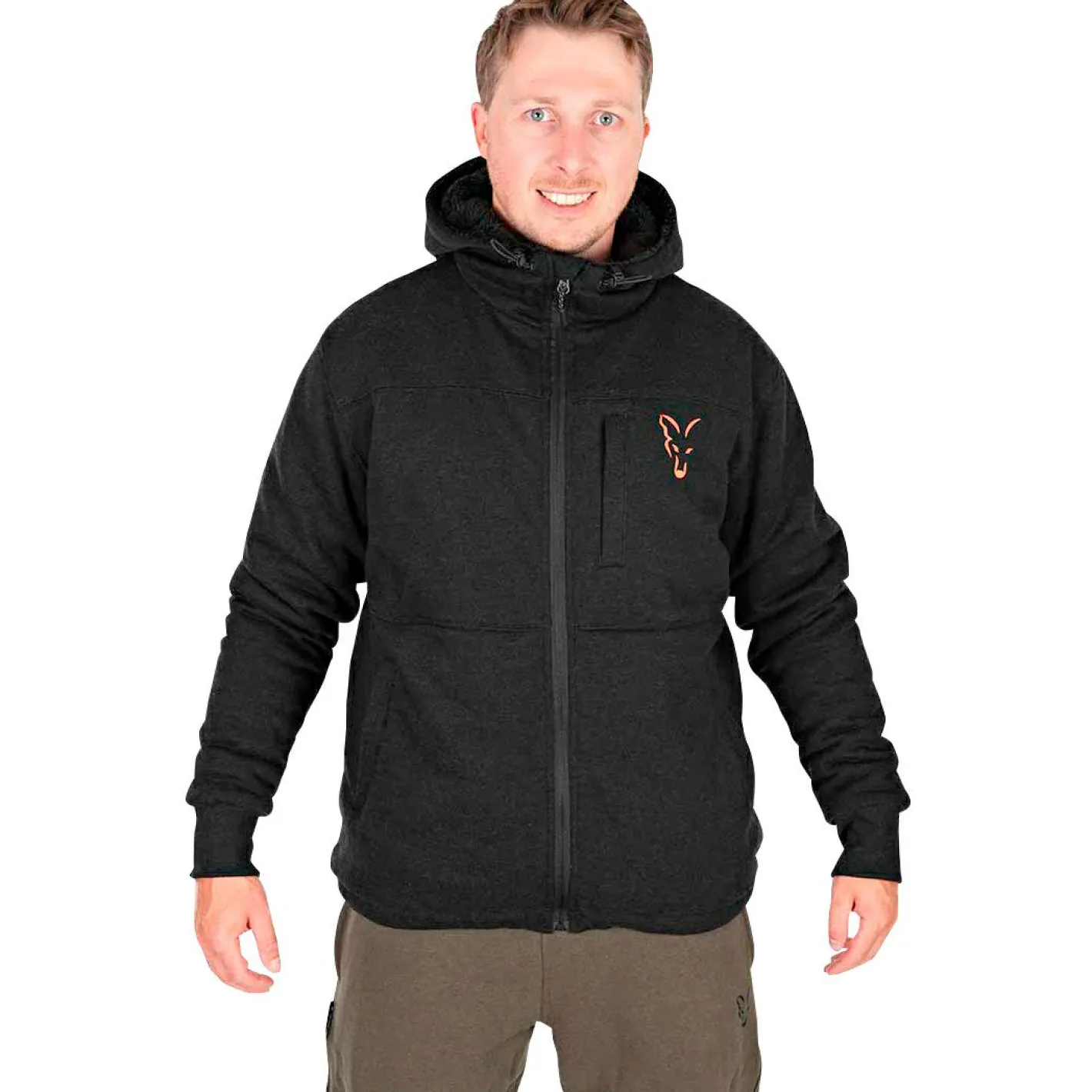 Fox Outdoor- & Angel-Jacken<Collection Sherpa Jacket Herren (Black/Orange)