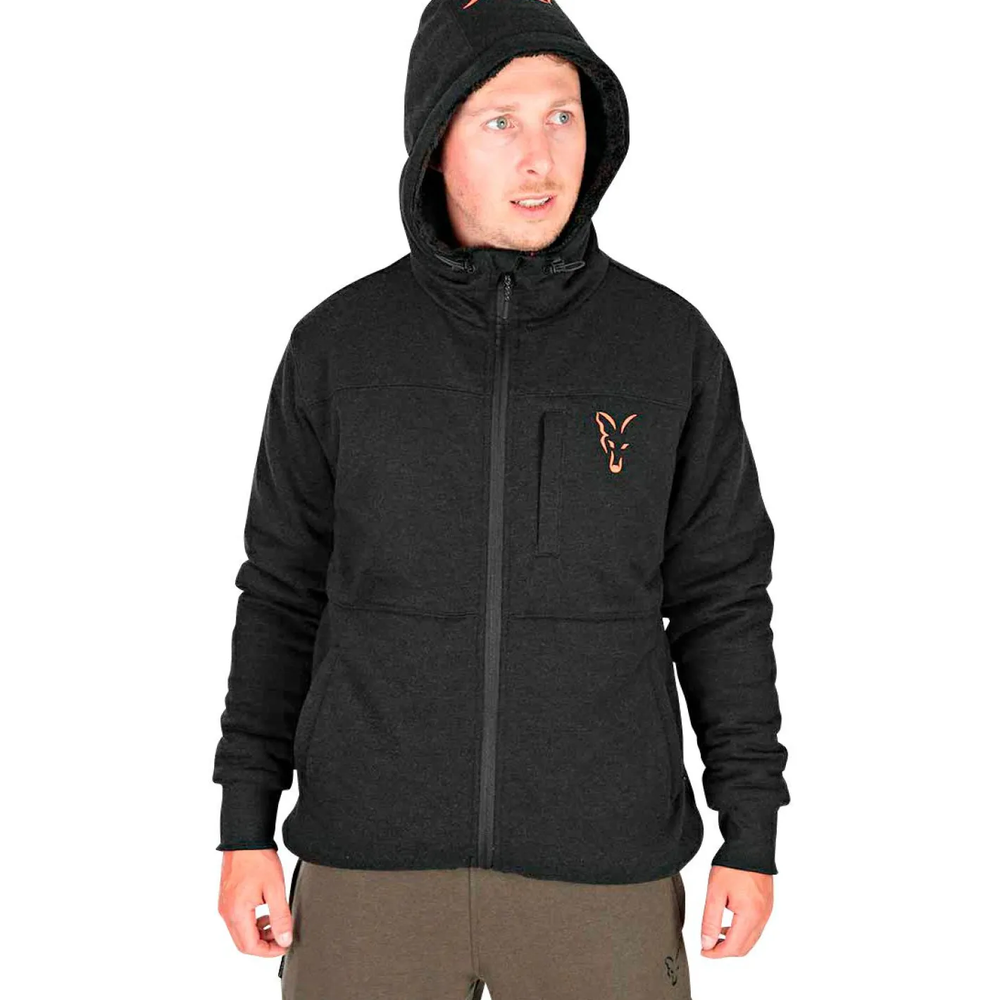 Fox Outdoor- & Angel-Jacken<Collection Sherpa Jacket Herren (Black/Orange)