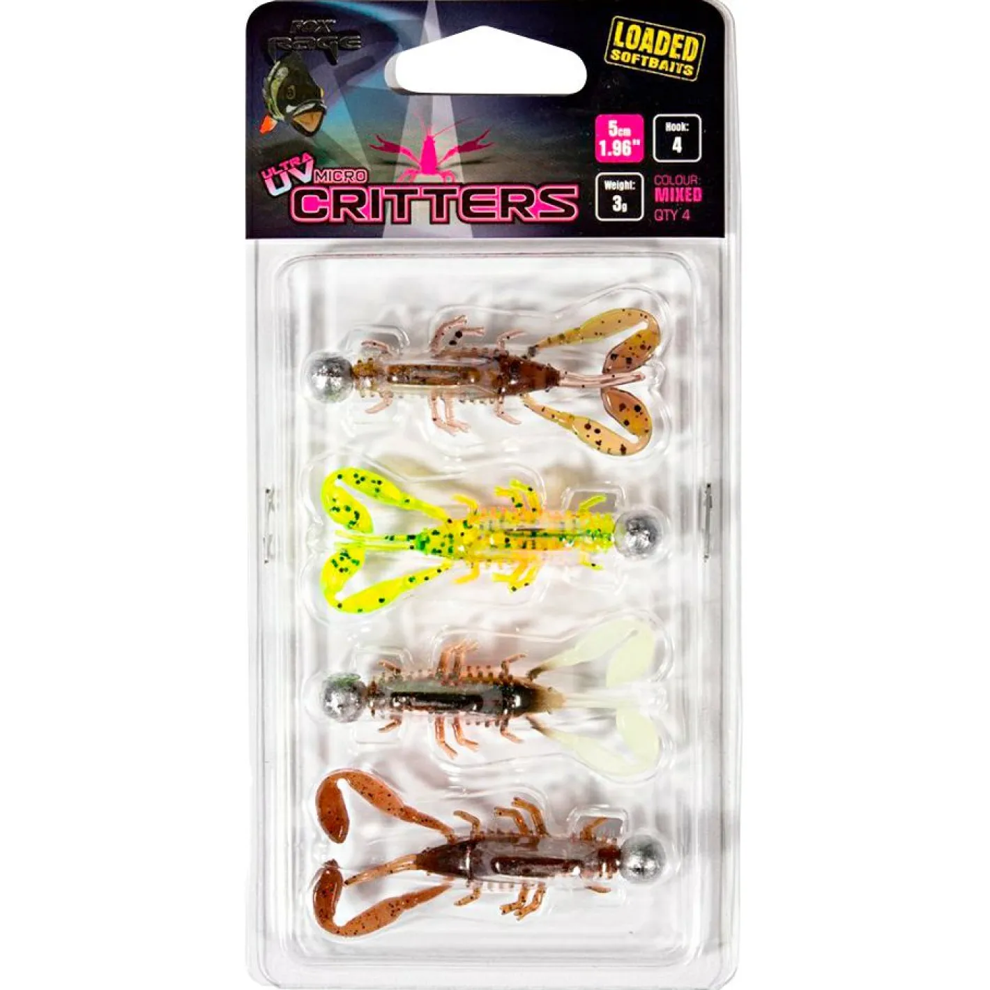 Best Fox Rage Ultra UV Micro Critter Mixed Colour Loaded Lure Pack