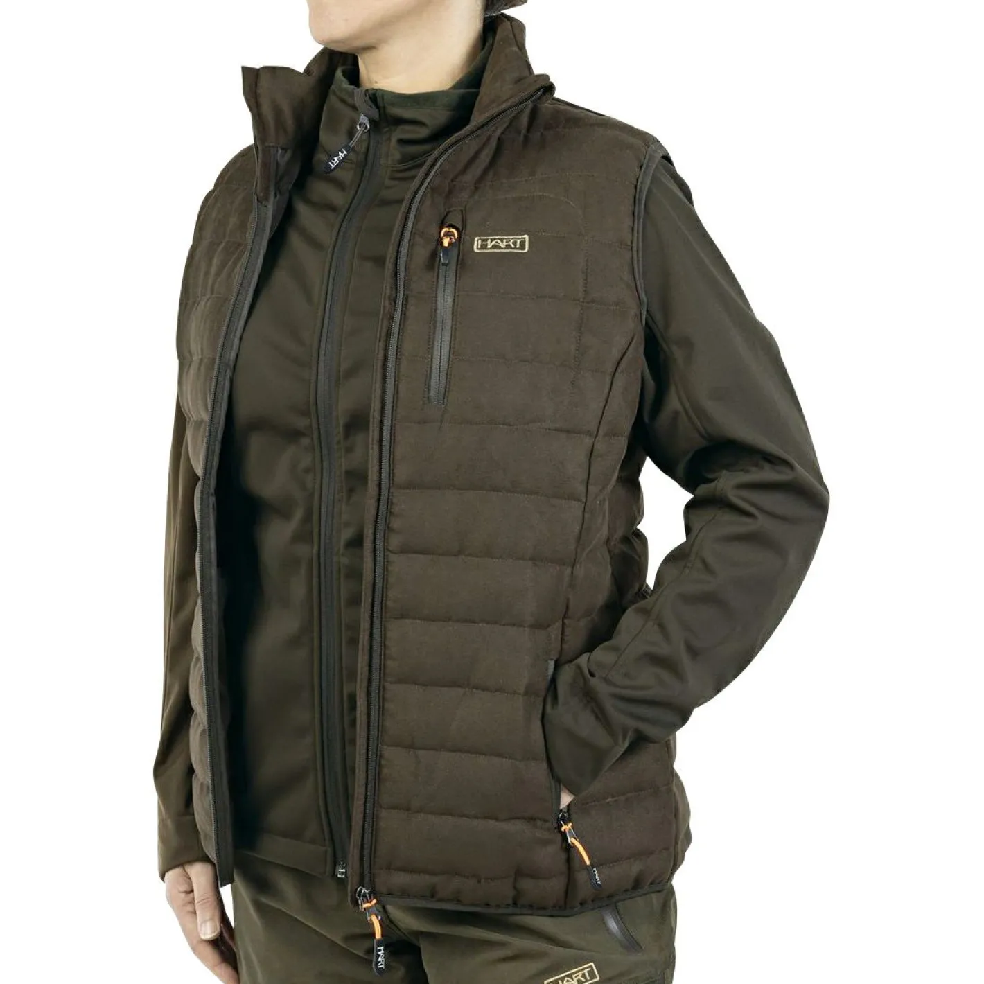 Hart Damen Angeljacken & -Westen<Montaraz-V Weste Damen (Dunkelbraun)