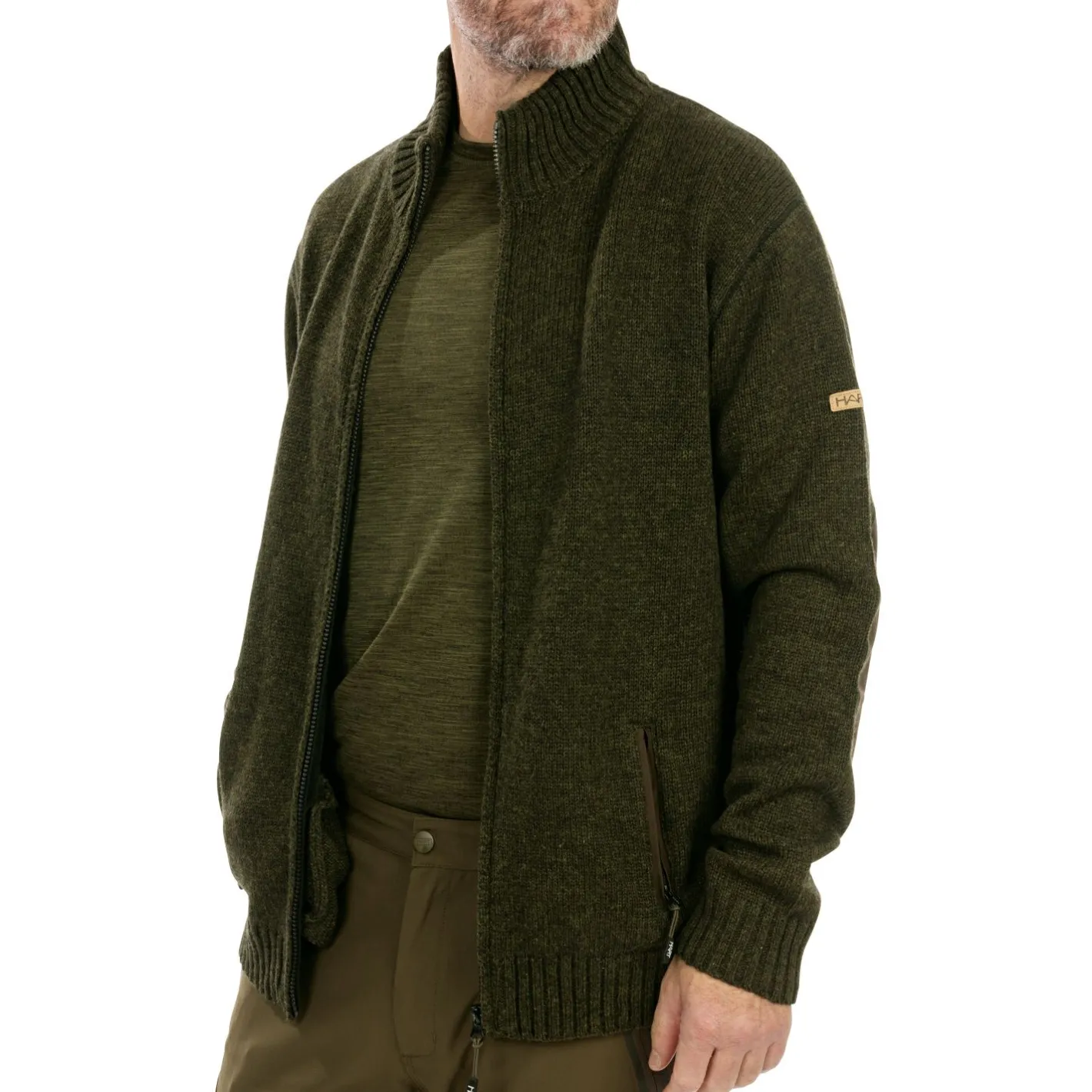 Hot Hart Nevis-FZ Strickjacke Herren (Dunkeloliv)