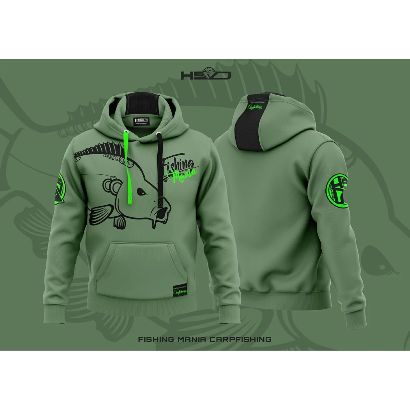 Hot Hotspot Carpfishing Mania Hoodie Herren (Olive)