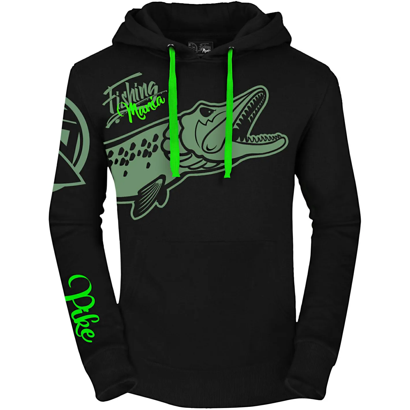 Hotspot Angelpullover & -Strickjacken<Fishing Mania Pike Hoodie Herren (Black)