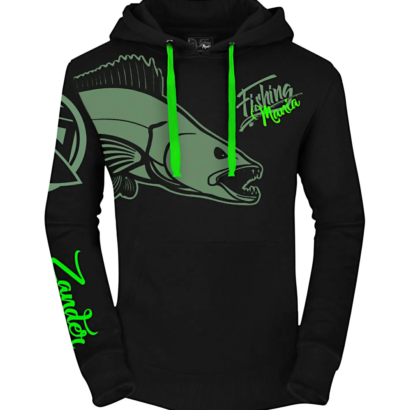 Clearance Hotspot Fishing Mania Zander Hoodie Herren (Black)