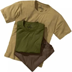 Discount il Lago Basic 3er Set: T-Shirts Herren (Oliv/Beige/Braun)