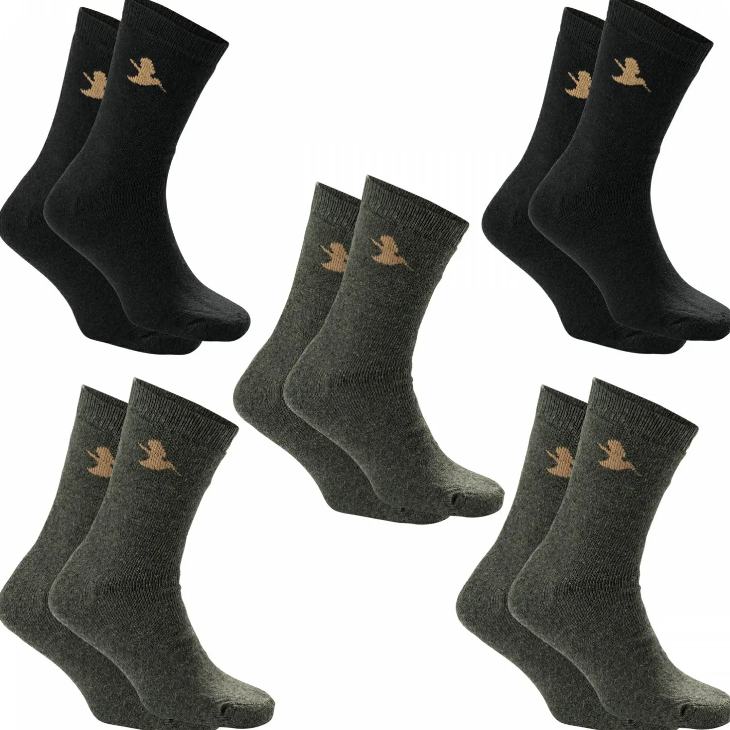 il Lago Prestige Outdoor- & Angel-Socken<5er-Set: Thermosocken Geo Pro Unisex (Oliv/Schwarz)