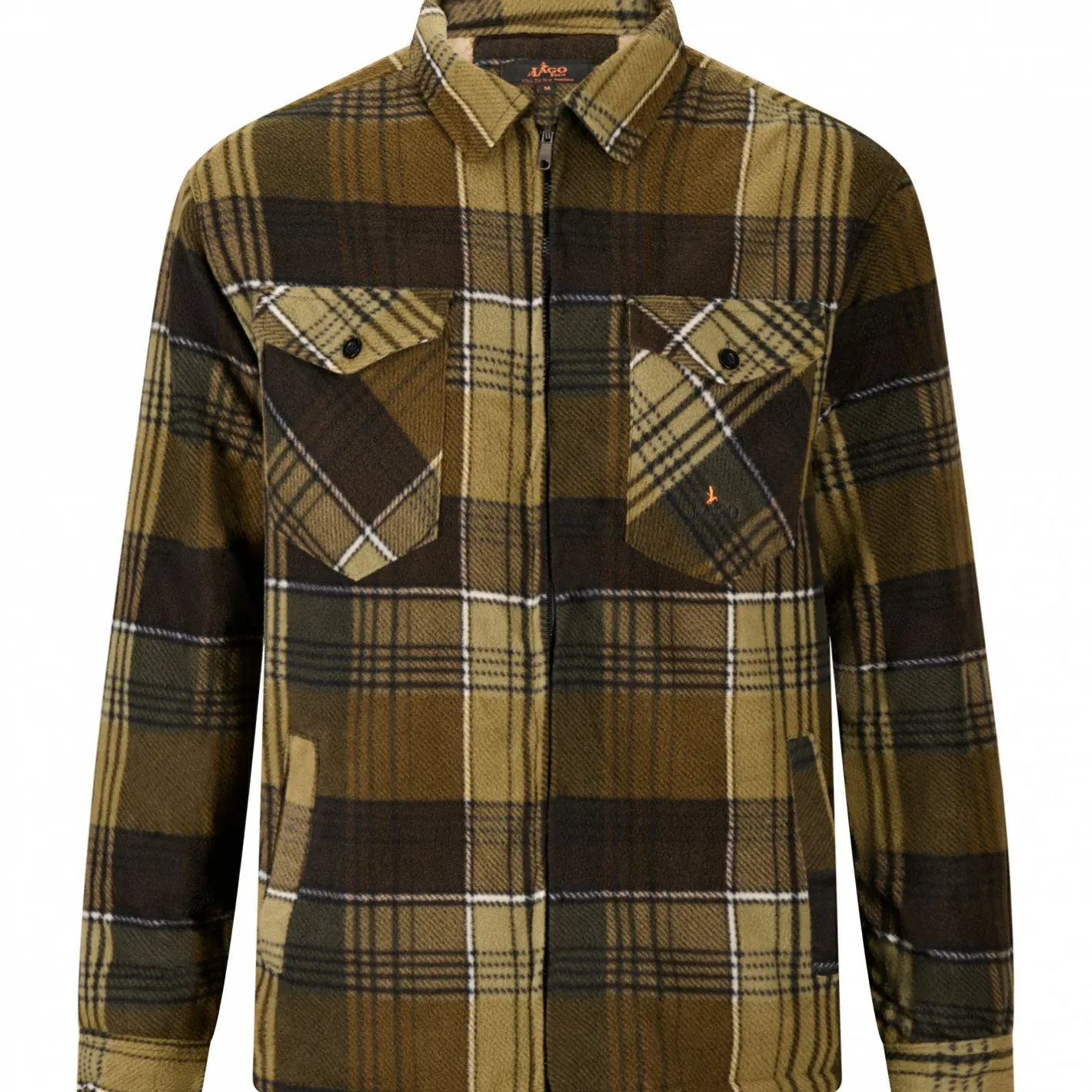 il Lago Prestige Outdoor- & Angel-Jacken|Winter- & Thermojacken<Fleecejacke Holzfäller Herren (Grün/Braun)
