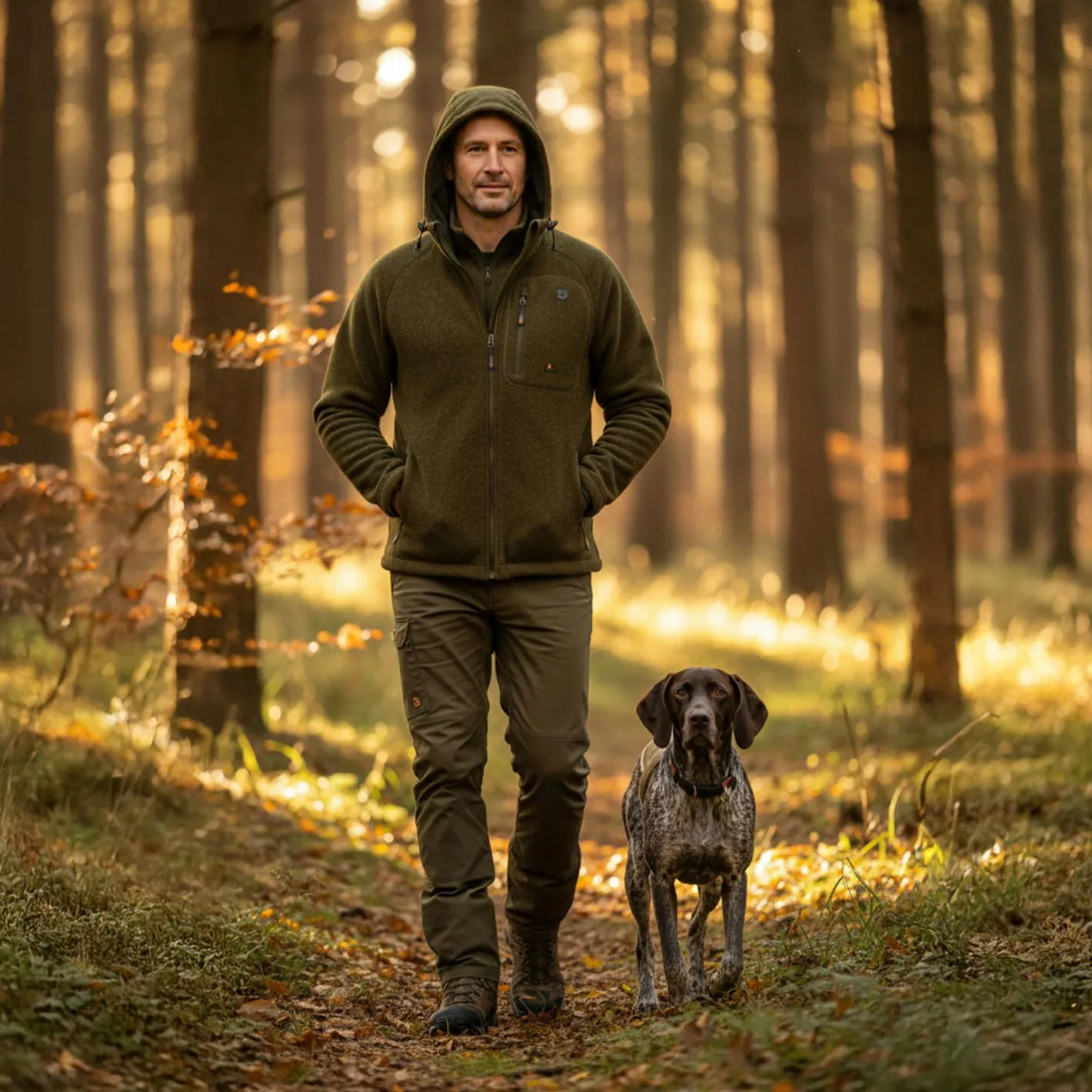 il Lago Prestige Outdoor- & Angel-Jacken<Lodenfleece-Jacke Geo Pro Membran Herren (Oliv)