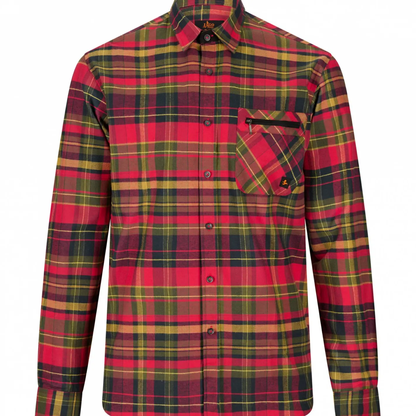 il Lago Prestige Outdoor- & Angelhemden<Oberhemd Scandica Herren (Rot/Oliv)