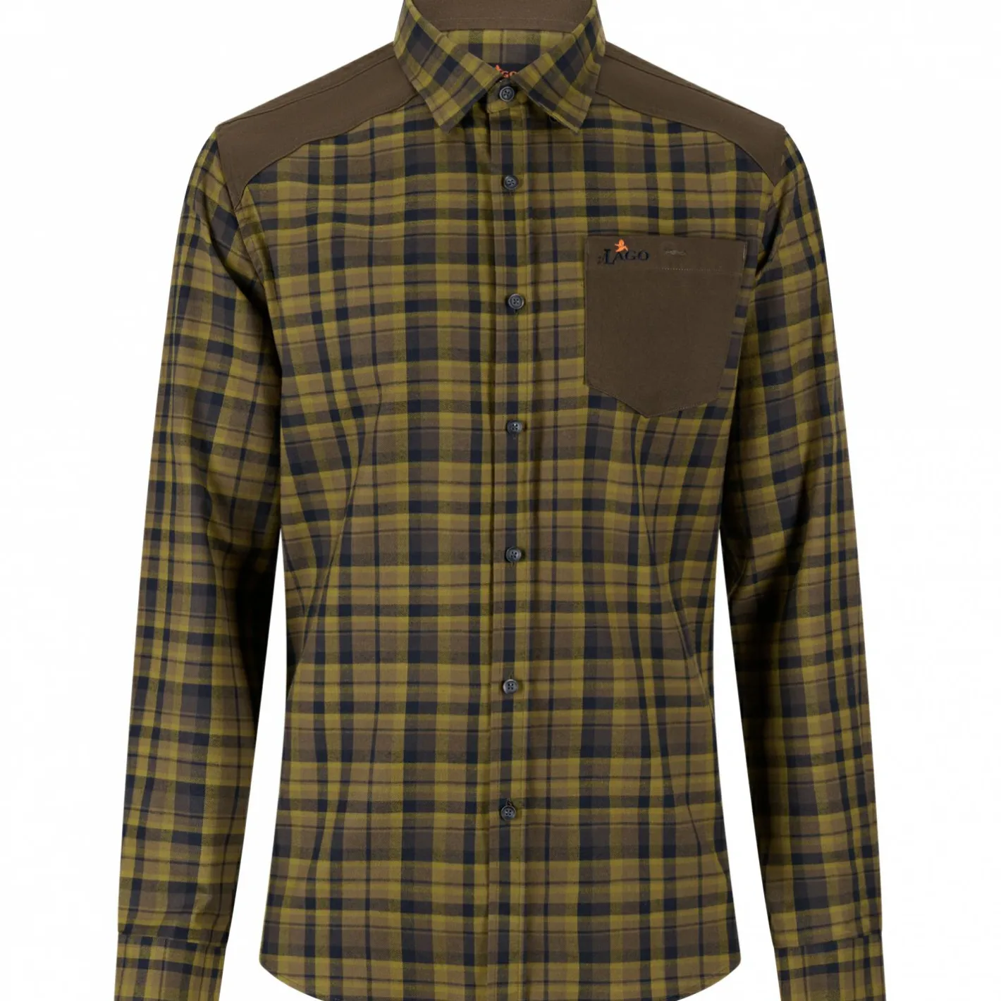 Outlet il Lago Prestige Outdoorhemd Finn Herren (Oliv/Schwarz)