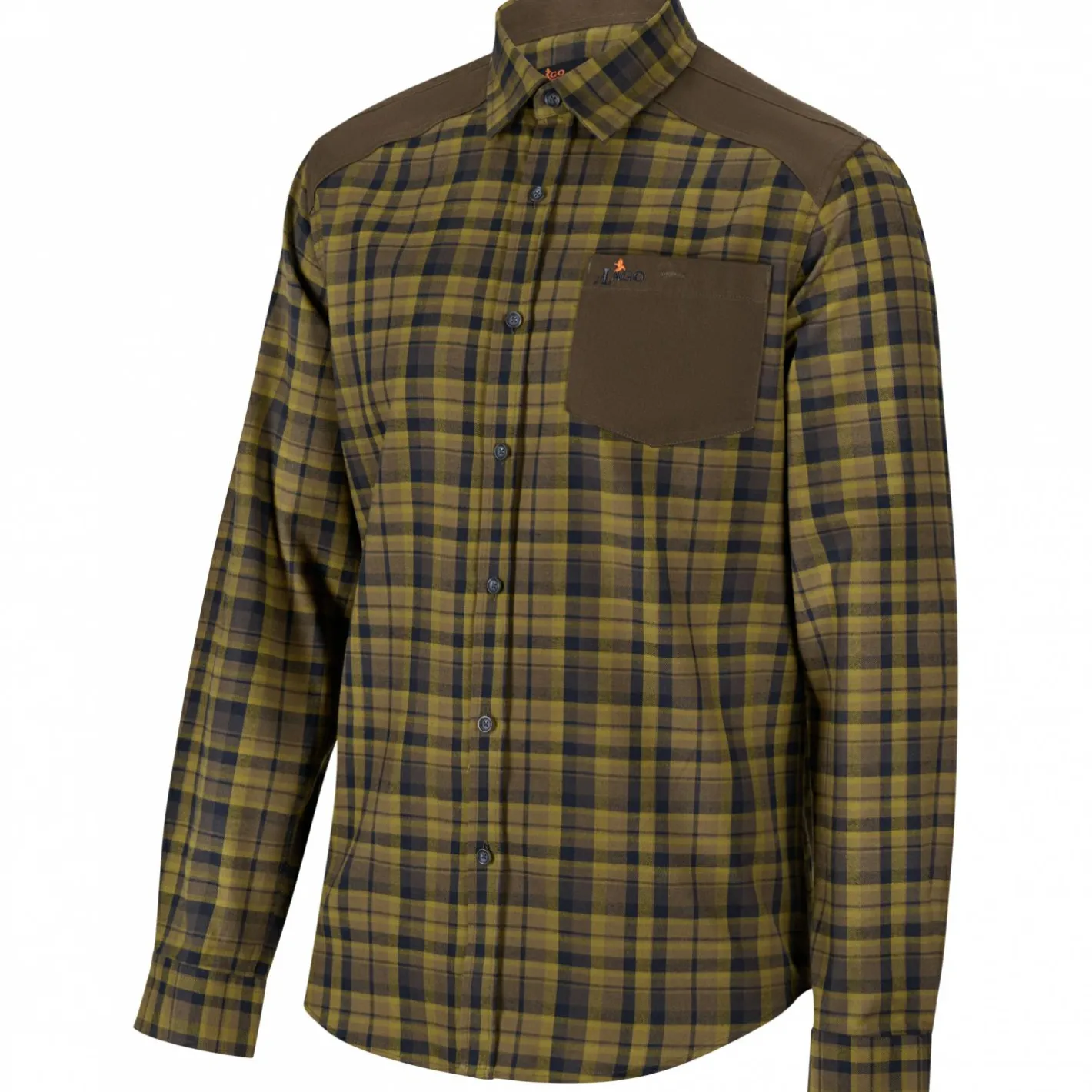 Outlet il Lago Prestige Outdoorhemd Finn Herren (Oliv/Schwarz)