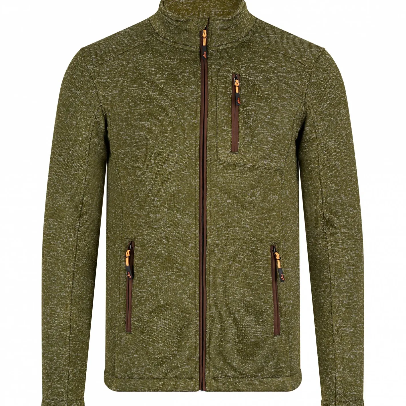 il Lago Prestige Winter- & Thermojacken<Strickfleece-Jacke Dagon Herren (Oliv Meliert)