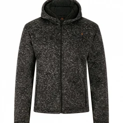 Discount il Lago Prestige Teddy Strickfleece-Jacke Spirit Herren (Schwarz Meliert)