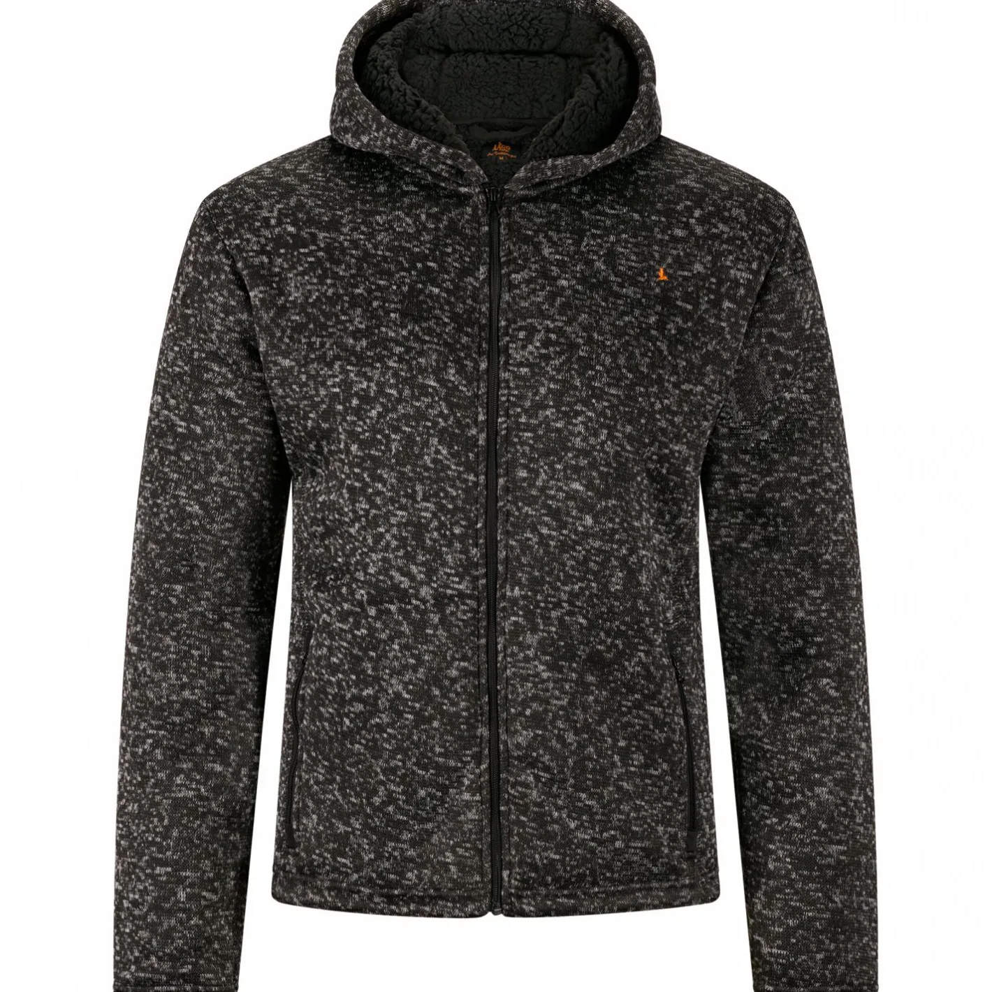 Discount il Lago Prestige Teddy Strickfleece-Jacke Spirit Herren (Schwarz Meliert)