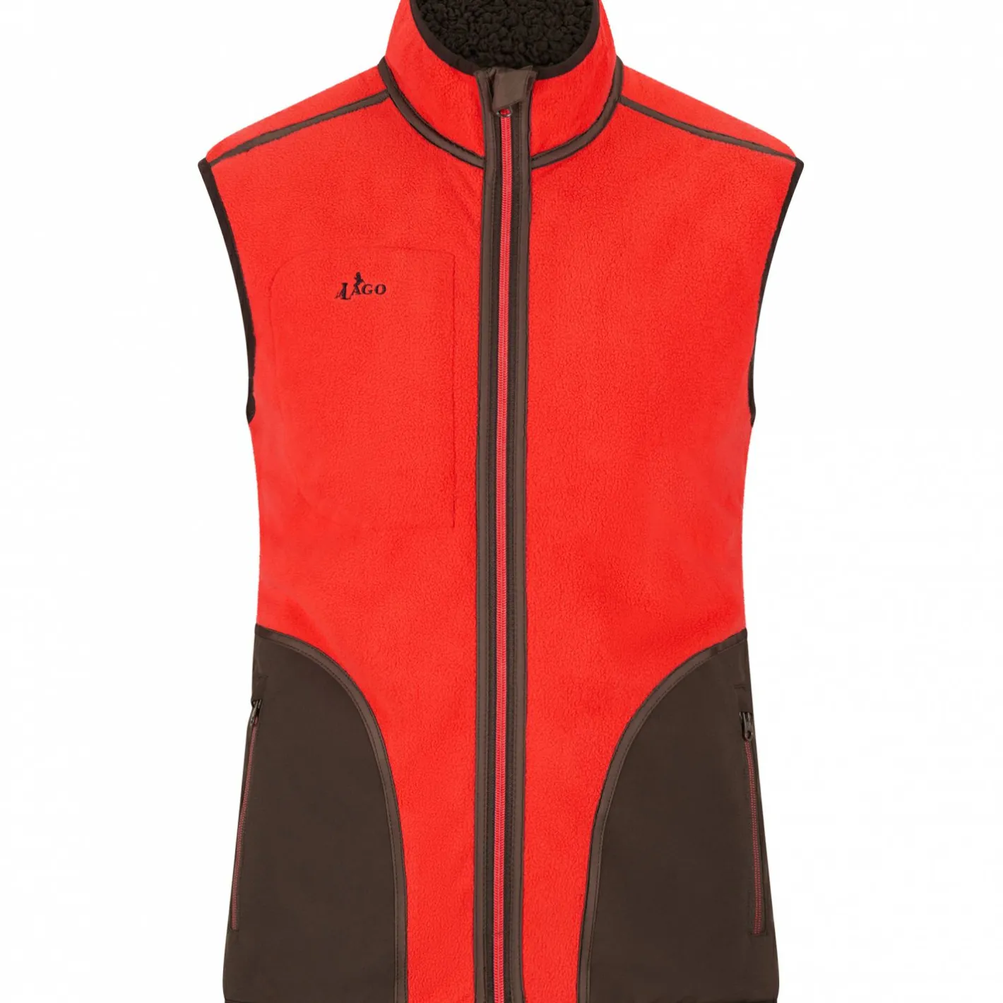 il Lago Prestige Outdoor- & Anglerwesten<Teddyfleece-Weste Herren (Braun/Rot)