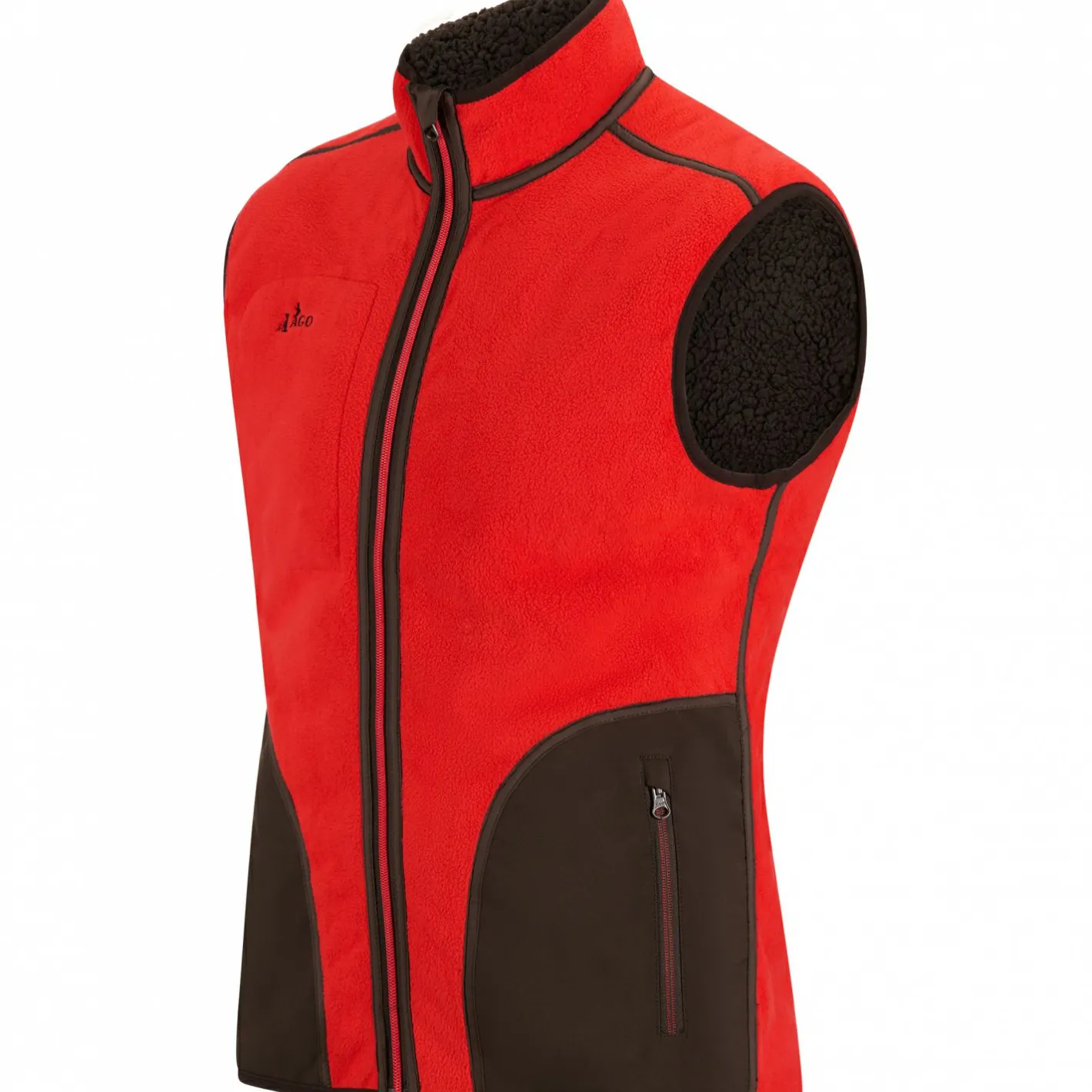 il Lago Prestige Outdoor- & Anglerwesten<Teddyfleece-Weste Herren (Braun/Rot)