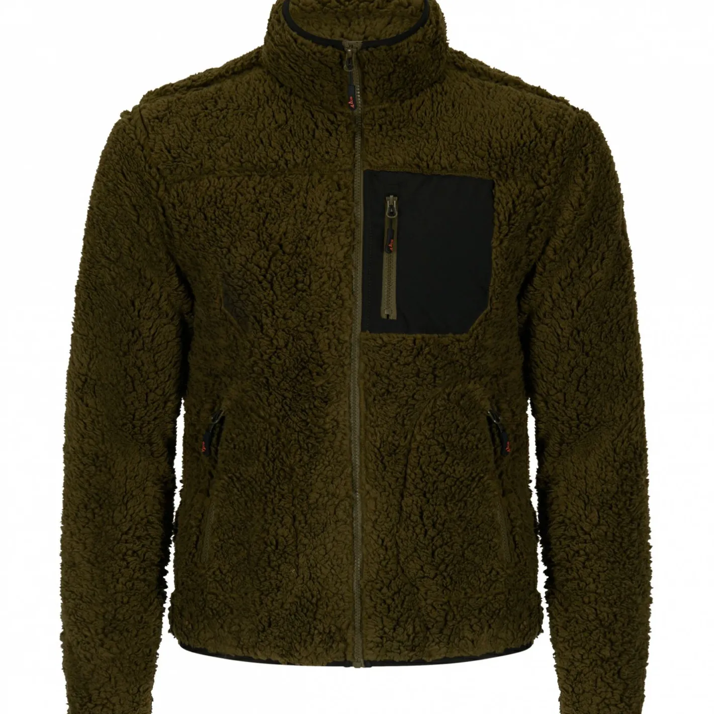 Online il Lago Prestige Teddyfleece-Jacke Halver Herren (Oliv/Schwarz)