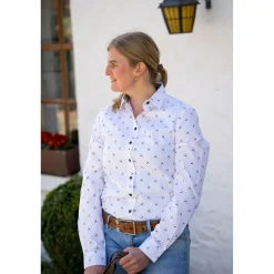il Lago Sie Damen Angelshirts & -Oberteile<Bluse Hirschlein Damen (Weiß)