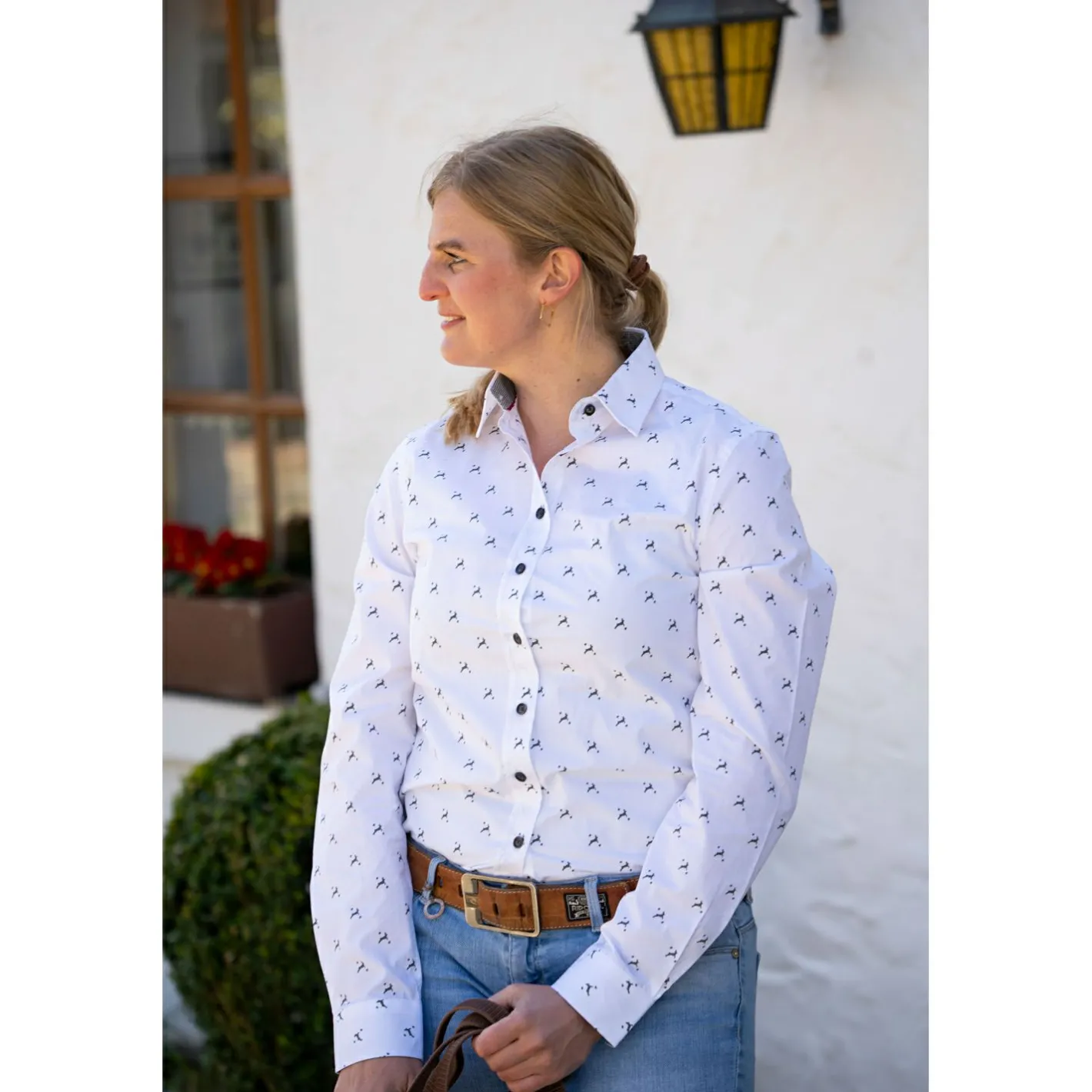 il Lago Sie Damen Angelshirts & -Oberteile<Bluse Hirschlein Damen (Weiß)